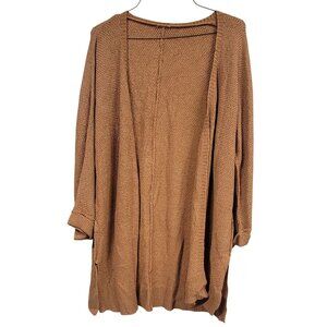Open Front Brown Knit Cardigan XL Lightweight Made In China